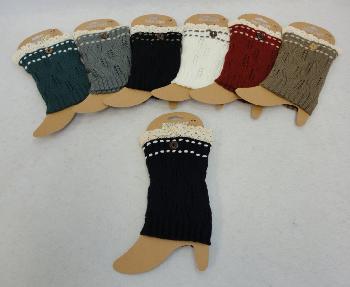 Knitted Boot Cuffs [Antique Lace/1 Button]